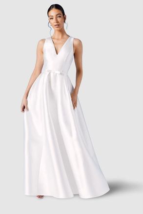 Coast Bow Waist Maxi Wedding in Ivory at Nordstrom, Size 10