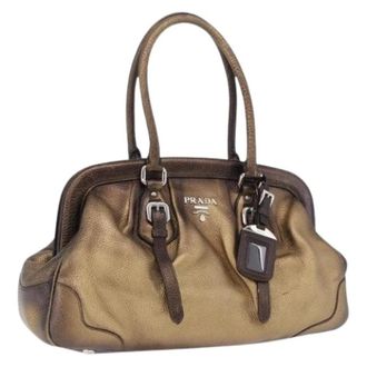 Prada Pre-owned Vintage Leren Handtas - Dames - Vintage Handtas - Bruin - ONE Size - Leer - Vintage