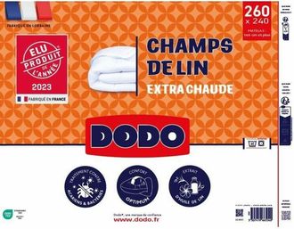 Dodo Couette 240x260 Cm Dodo Champs De Lin - Chaude - 450g/m&sup2; - Couette 2 Personnes -douce Et Chaude -anti-acariens Antibact&eacute;riens