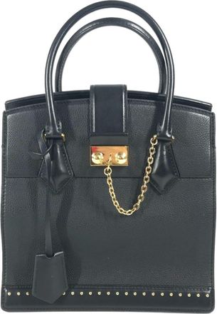 Louis Vuitton Black Noir Leather Handbag Tote Bag (Pre-Owned)