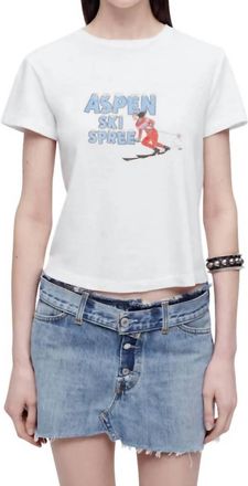 Re/Done Classic Ski Spree Tee In Vintage White