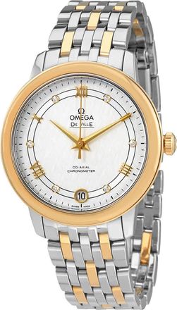 Omega De Ville Prestige Co-Axial Silver Diamond Dial Ladies Watch 424.20.33.20.52.001