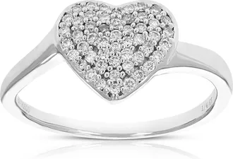 Vir Jewels 1/4 cttw Lab Grown Diamond Ring in Sterling Silver For Women