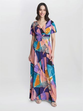 Gina Bacconi Womens Elodie jersey maxi dress - Multicolour - Size 12 UK