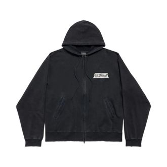 Balenciaga Hoodies & sweatvesten, Heren, Zwart, XL, Full Zip Sweatshirt