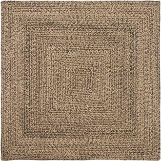 vidaXL Alfombras De &Aacute;rea Cuadrado Natural Y Negro 160 X 160 Cm Yute Vidaxl