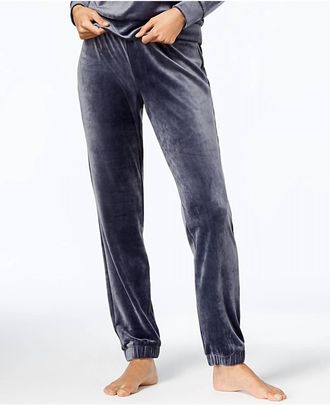 Alfani Womens Sleepwear Velvet Pajama Pants In Thunder