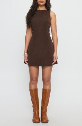 Princess Polly Alfalfa Sleeveless Corduroy Minidress in Chocolate at Nordstrom, Size 12