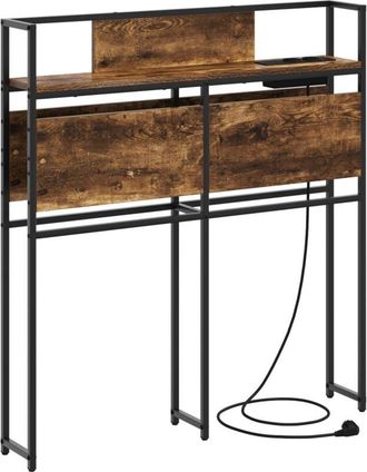 vidaXL Storage Headboard with Storage Smoked oak 80 cm Engineered wood Vidaxl