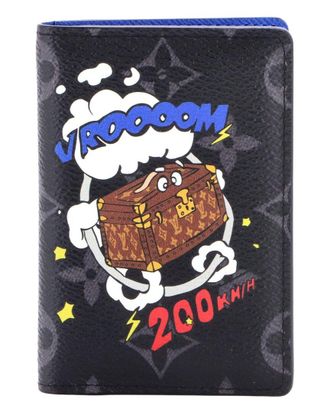 Louis Vuitton Pocket Organizer Comic Trunk Monogram Eclipse (Authentic Pre-Loved)