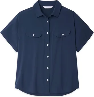 Stio | Womens Shifter Shirt Short Sleeve, Size Extra Small in Mountain Shadow