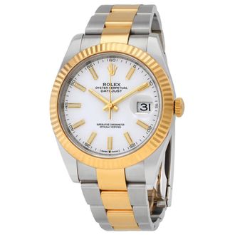 Rolex Datejust 41 White Dial Steel and 18K Yellow Gold Oyster Mens Watch 126333WSO