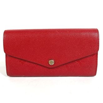Louis Vuitton Red Color Monogram Empreinte Long Wallet (Bi-Fold) (Pre-Owned)