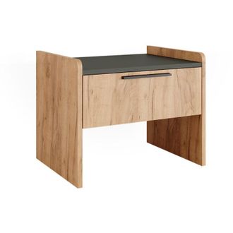 Vicco Panca da pranzo per la sala da pranzo Roman, Quercia dorata/antracite, 53.5 x 41.1 cm con 1 cassetto, Vicco