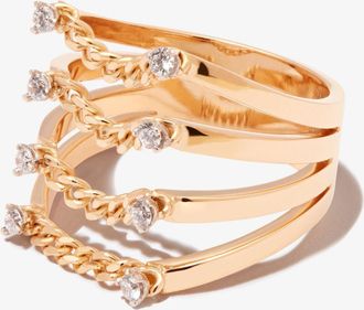 Delfina Delettrez 18K Yellow Gold Unchain My Art Diamond Ring - Womens - 18kt Yellow Gold