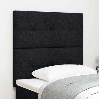 vidaXL Testiera Led Con Strisce Led Con Testiera Nero 80 Cm Tessuto Vidaxl