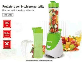 Trade Shop Trade Shop - Frullatore Elettrico Tritatutto Frutta Frappe 0,6lt 300 Watt Hoomei Hm-6710