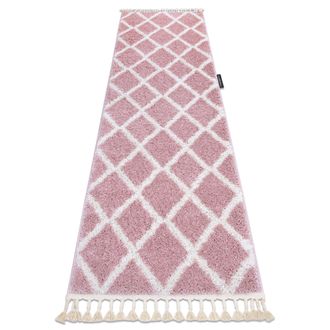 RugsX Rugsx - Alfombra, Alfombra De Pasillo Berber Troik Rosado - Para La Cocina, Entrada, Pasillo Pink 80x200 Cm