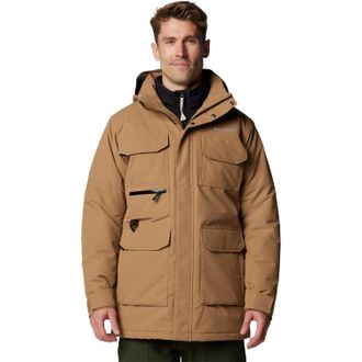 Columbia Landroamer II Parka Jacket Mens Brwon Hooded Full Zip KFC476