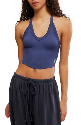 Free People FP Movement All Clear Crop Racerback Tank in Midnight Navy at Nordstrom, Size X-Small