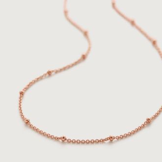 Monica Vinader Rose Gold Beaded Chain Necklace 21-24