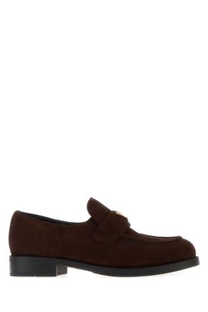 Prada Dark Brown Slip On Loafers