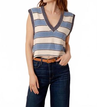 Elan Veronica Knit Vest In Blue