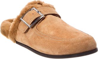 Jimmy Choo London Biker Suede & Shearling Mule