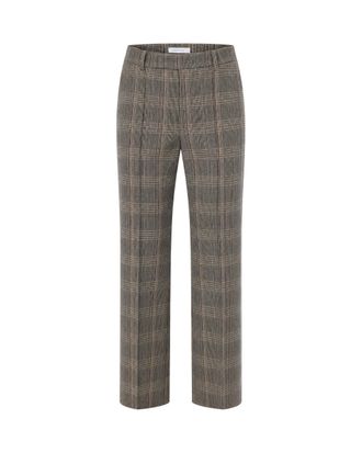 Patrizia Pepe Grey Prince Of Wales Tailored Straight-Leg Pants