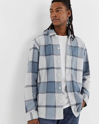 HUGO BOSS Check Overshirt - Silver