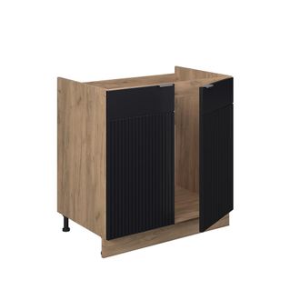 Vicco Armario Bajo Para Fregadero Fame-line, Rayas Negras, 80 Cm Sin Encimera, Vicco