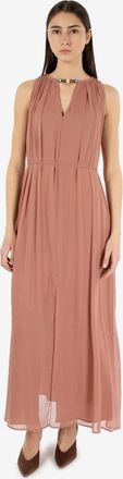 Patrizia Pepe Abito lungo senza maniche terracotta