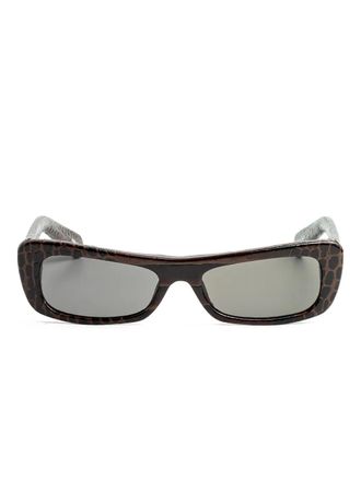 Jacquemus rectangle-frame sunglasses - unisex - Acetate - One Size - Brown