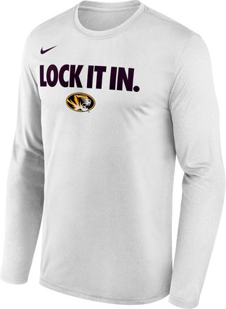 Nike Missouri 2026 On-Court Bench Nike Mens Dri-FIT College Long-Sleeve T-Shirt in White | M22284P870MISR-WHT