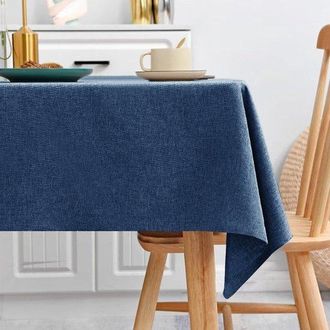 OEM Mantel Rectangular Lino, 110 X 160 Cm, Resistente Manchas E Impermeable, Caracter&iacute;sticas: Ultrasuave, Sin Arrugas Material Natural. (azul Marino)