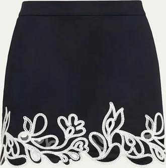 Cinq &agrave; Sept Bonnie Embroidered Paisley Bloom Skirt