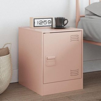 vidaXL Bedside Cabinet Pink 34.5x39x44 cm Steel Vidaxl