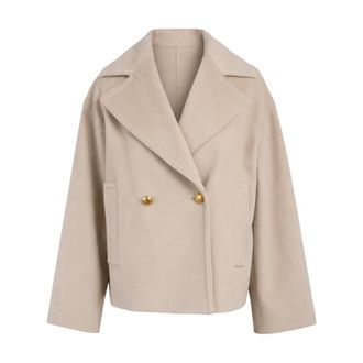 Max Mara Jassen, Dames, Beige, M, Double-Breasted Coat