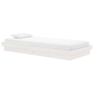 Berkfield Home Beautiful Bed Frame White Solid Wood Pine 90x200 cm