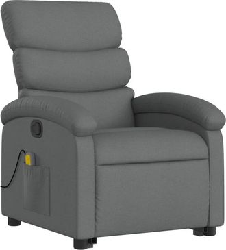 vidaXL Vidaxl - Silla De Masaje Reclinable De Pie De Tela Gris Oscuro