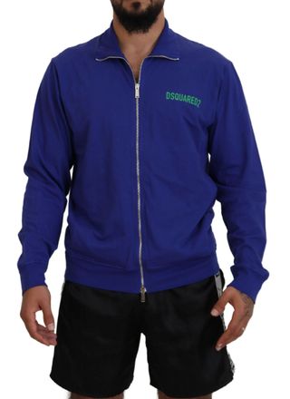 Dsquared2 Dsquared&sup2; Cotton Printed Collared Men Full Zip Mens Sweater (Pre-Owned)