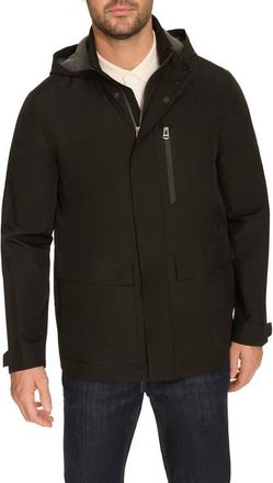 Cole Haan Water Resistant Hooded Windbreaker in Black at Nordstrom, Size X-Large