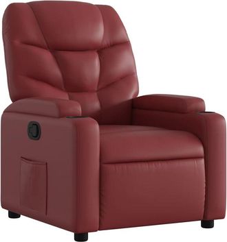 vidaXL Poltrona Reclinabile Rosso Vino in Similpelle - Vidaxl