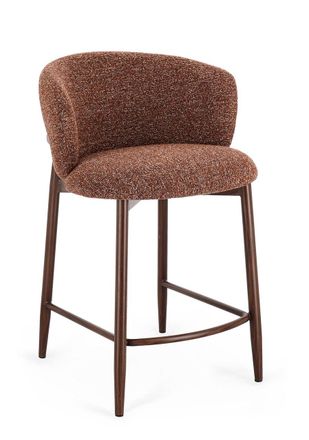 BIZZOTTO Set of 2 AMALIA stools, walnut/terracotta