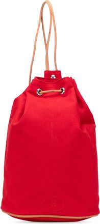 Herm&egrave;s Pre-owned Womens Herbag Drawstring Bucket Bag - Red Textile - One Size