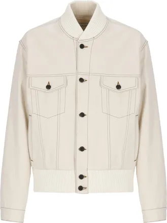 Lanvin Ivory Cotton Flap-Pocket Jacket