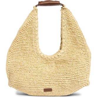 BCBGeneration Woven Raffia Shoulder Bag in Natural Brown at Nordstrom Rack