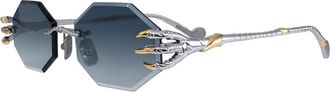 Anna-Karin Karlsson THE CLAW & THE NEST - OCTAGONAL 2.0 White Gold Grey Womens Sunglasses Silver Size 58