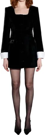 Alberto Audenino Karl Mini Dress In Black Velvet