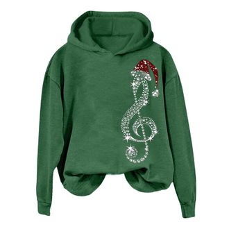 Generic Christmas Hoodie Womens Oversize, Christmas Jumper Womens with Hood & Pockets Chirstmas Sweatshirt with Glitter Fashion Christmas Hoodie Christmas Hoo